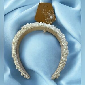 Pearl-Studded White Headband